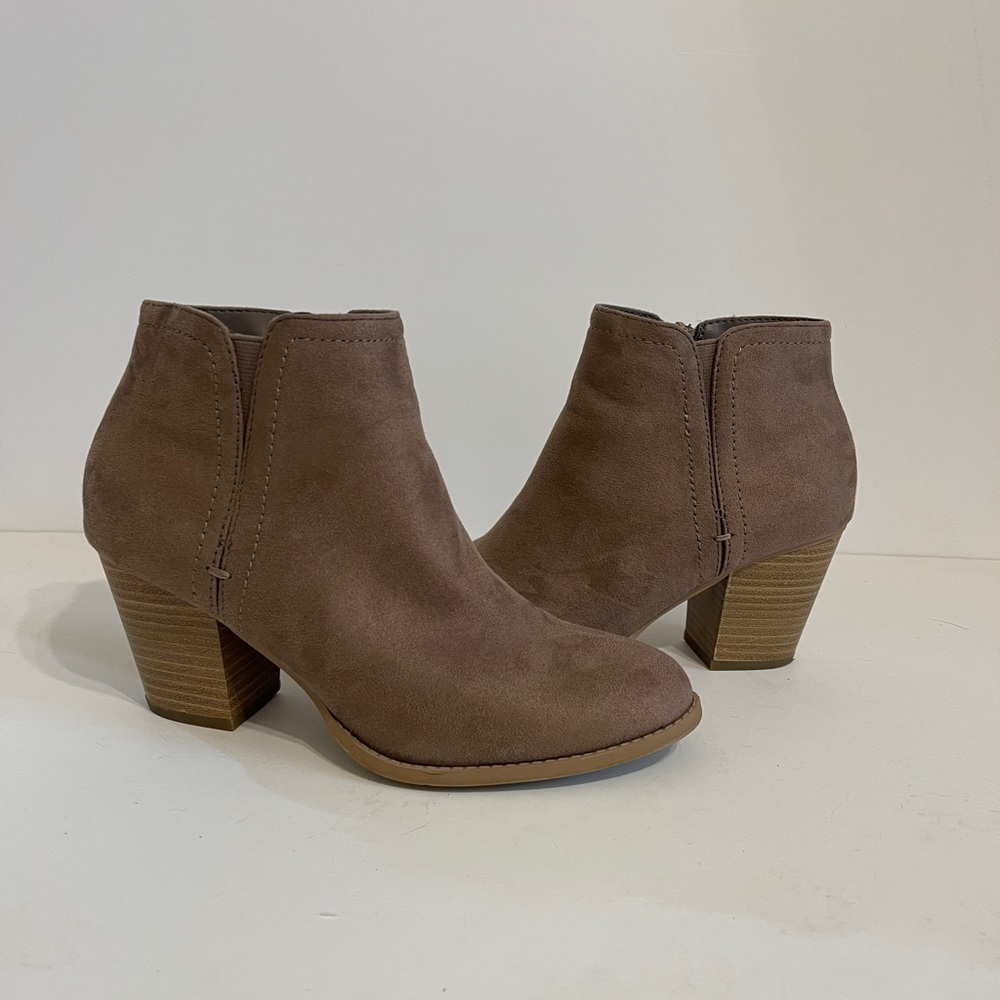 Suede Brown booties - like new